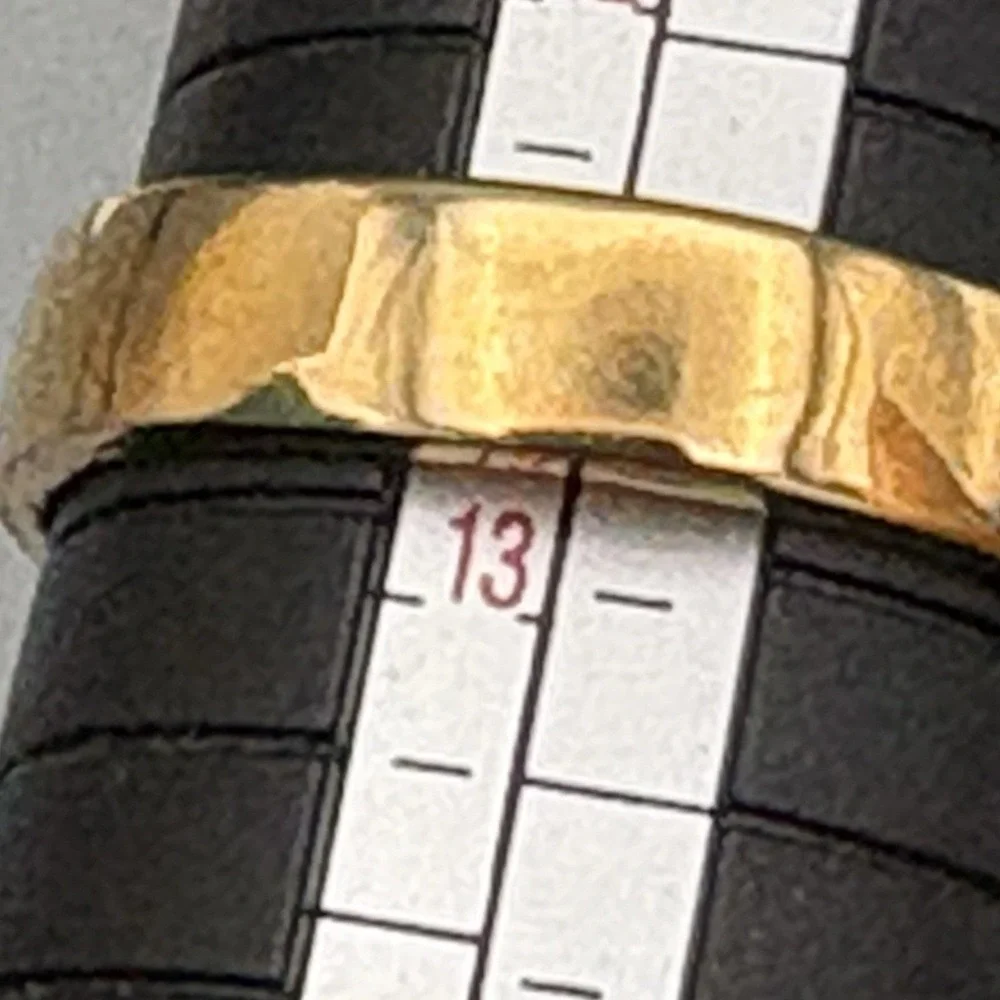 Vintage Mens 10k Gold Filled Ring Clear Stone 12.75 MCM Bold Statement 7.95g